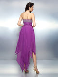 A-Line/Princess Strapless Beading Sleeveless High Low Chiffon Cocktail Dresses TPP0008629