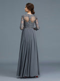 A-Line/Princess V-neck 3/4 Sleeves Ruffles Chiffon Floor-Length Mother of the Bride Dresses TPP0007295