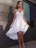 A-Line/Princess Sweetheart Lace Ruffles Sleeveless Asymmetrical Homecoming Dresses TPP0004434