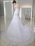 Trumpet/Mermaid Beading Halter Sleeveless Applique Satin Wedding Dresses TPP0006939