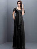 A-Line/Princess Sweetheart Pleats 1/2 Sleeves Long Chiffon Bridesmaid Dresses TPP0005322