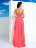 Sheath/Column Sweetheart Pleats Sleeveless Long Chiffon Dresses TPP0003202