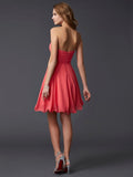 A-Line/Princess Sweetheart Sleeveless Beading Short Chiffon Homecoming Dresses TPP0008732