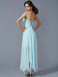 A-Line/Princess Spaghetti Straps Sleeveless Beading High Low Chiffon Homecoming Dresses TPP0008123