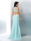 Trumpet/Mermaid Scoop Beading Sleeveless Long Chiffon Two Piece Dresses TPP0003506