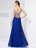 Sheath/Column Sweetheart Sleeveless Rhinestone Long Chiffon Dresses TPP0003790