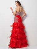 Trumpet/Mermaid Sweetheart Sleeveless Beading Long Tulle Dresses TPP0003756