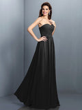 A-Line/Princess Sweetheart Pleats Sleeveless Long Chiffon Bridesmaid Dresses TPP0005405