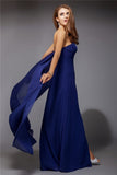 Sheath/Column Sweetheart Long Sleeveless Ruffles Chiffon Dresses TPP0004075