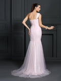 Trumpet/Mermaid One-Shoulder Sleeveless Long Satin Dresses TPP0003933