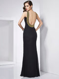 Trumpet/Mermaid Jewel Sleeveless Beading Long Chiffon Dresses TPP0003924