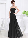 A-Line/Princess Sweetheart Sleeveless Chiffon Pleats Long Bridesmaid Dresses TPP0005559