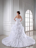 Beading Sweetheart Sleeveless Long Taffeta Wedding Dresses TPP0006884