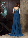 A-Line/Princess Scoop Beading Sleeveless Long Chiffon Mother of the Bride Dresses TPP0007168