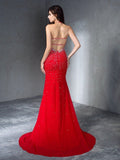 Trumpet/Mermaid Halter Beading Sleeveless Long Chiffon Dresses TPP0002024