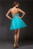 A-Line/Princess Sweetheart Sleeveless Beading Short Organza Cocktail Dresses TPP0008820