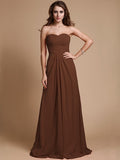 A-Line/Princess Sweetheart Sleeveless Ruffles Chiffon Long Bridesmaid Dresses TPP0005380