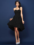 A-Line/Princess Sweetheart Pleats Bowknot Sleeveless Short Chiffon Bridesmaid Dresses TPP0005328