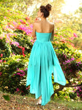 A-Line/Princess Sweetheart Beading Sleeveless High Low Chiffon Bridesmaid Dresses TPP0005021