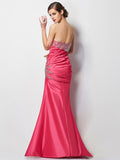 Trumpet/Mermaid Sweetheart Sleeveless Beading Long Taffeta Dresses TPP0003859