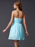 A-Line/Princess Sleeveless Sweetheart Beading Short Chiffon Homecoming Dresses TPP0008745