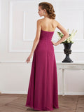 Sheath/Column Sweetheart Sleeveless Long Chiffon Dresses TPP0004122