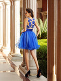 A-Line/Princess Bateau Beading Sleeveless Short Organza Cocktail Dresses TPP0008800