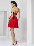 A-Line/Princess Sweetheart Sleeveless Rhinestone Short Chiffon Homecoming Dresses TPP0008431