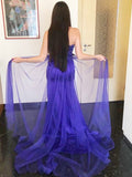 Trumpet/Mermaid Tulle Applique Strapless Sleeveless Sweep/Brush Train Dresses TPP0004786