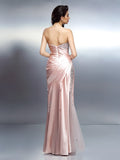 Trumpet/Mermaid Sweetheart Beading Sleeveless Long Elastic Woven Satin Dresses TPP0004009