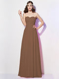 A-Line/Princess Sweetheart Sleeveless Long Pleats Chiffon Bridesmaid Dresses TPP0005097