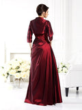 A-Line/Princess Strapless Applique 1/2 Sleeves Long Taffeta Mother of the Bride Dresses TPP0007351