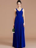 Empire Sweetheart Sleeveless Ruched Floor-Length Chiffon Bridesmaid Dresses TPP0005329