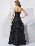 Sheath/Column Strapless Sleeveless Bowknot Long Taffeta Dresses TPP0003662