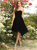 A-Line/Princess Sweetheart Hand-Made Flower Sleeveless Short Chiffon Bridesmaid Dresses TPP0005463