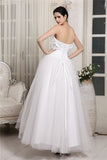 Ball Gown Sweetheart Sleeveless Beading Long Organza Wedding Dresses TPP0006935