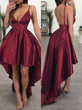 A-Line/Princess Taffeta Ruffles Spaghetti Straps Sleeveless Asymmetrical Homecoming Dress TPP0003100