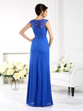 A-Line/Princess Bateau Applique Sleeveless Long Chiffon Mother of the Bride Dresses TPP0007099