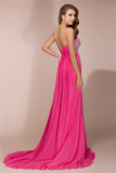 Sheath/Column Sweetheart Sleeveless Beading Long Chiffon Dresses TPP0004320