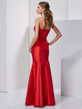 Trumpet/Mermaid Sweetheart Sleeveless Pleats Long Taffeta Dresses TPP0003380