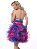 A-Line/Princess Sweetheart Sleeveless Sequin Short Organza Homecoming Dresses TPP0008615