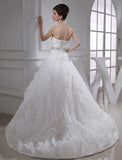 Ball Gown Beading Sweetheart Sleeveless Organza Wedding Dresses TPP0006888