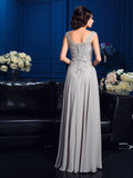 A-Line/Princess V-neck Beading Sleeveless Long Chiffon Mother of the Bride Dresses TPP0007073