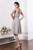 Sheath/Column Scoop Sleeveless Sash Short Chiffon Bridesmaid Dresses TPP0005693