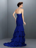 Trumpet/Mermaid Sweetheart Beading Sleeveless Long Chiffon Dresses TPP0004312