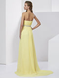 Sheath/Column Sweetheart Sleeveless Beading Long Chiffon Dresses TPP0003794