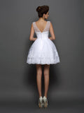 A-Line/Princess Bateau Pearls Sleeveless Short Elastic Woven Satin Cocktail Dresses TPP0008637