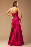 Trumpet/Mermaid Strapless Sleeveless Ruffles Long Taffeta Dresses TPP0004666