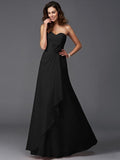 A-Line/Princess Sweetheart Hand-Made Flower Sleeveless Long Chiffon Bridesmaid Dresses TPP0005192