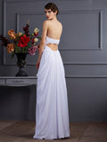 Sheath/Column Sweetheart Sleeveless Pleats Long Chiffon Dresses TPP0004027